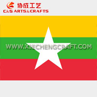 C&S Myanmar Flag Printed Polyester