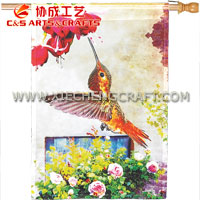 Hummingbirds Spring Garden Flag